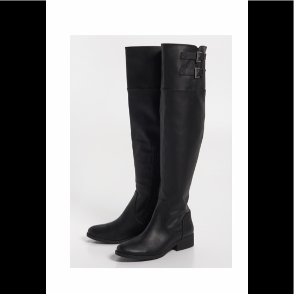 Glenda over the knee black boot.